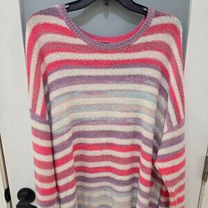 Torrid Rainbow Stripe Sweater – Women’s Plus 3X Long Sleeve Pullover